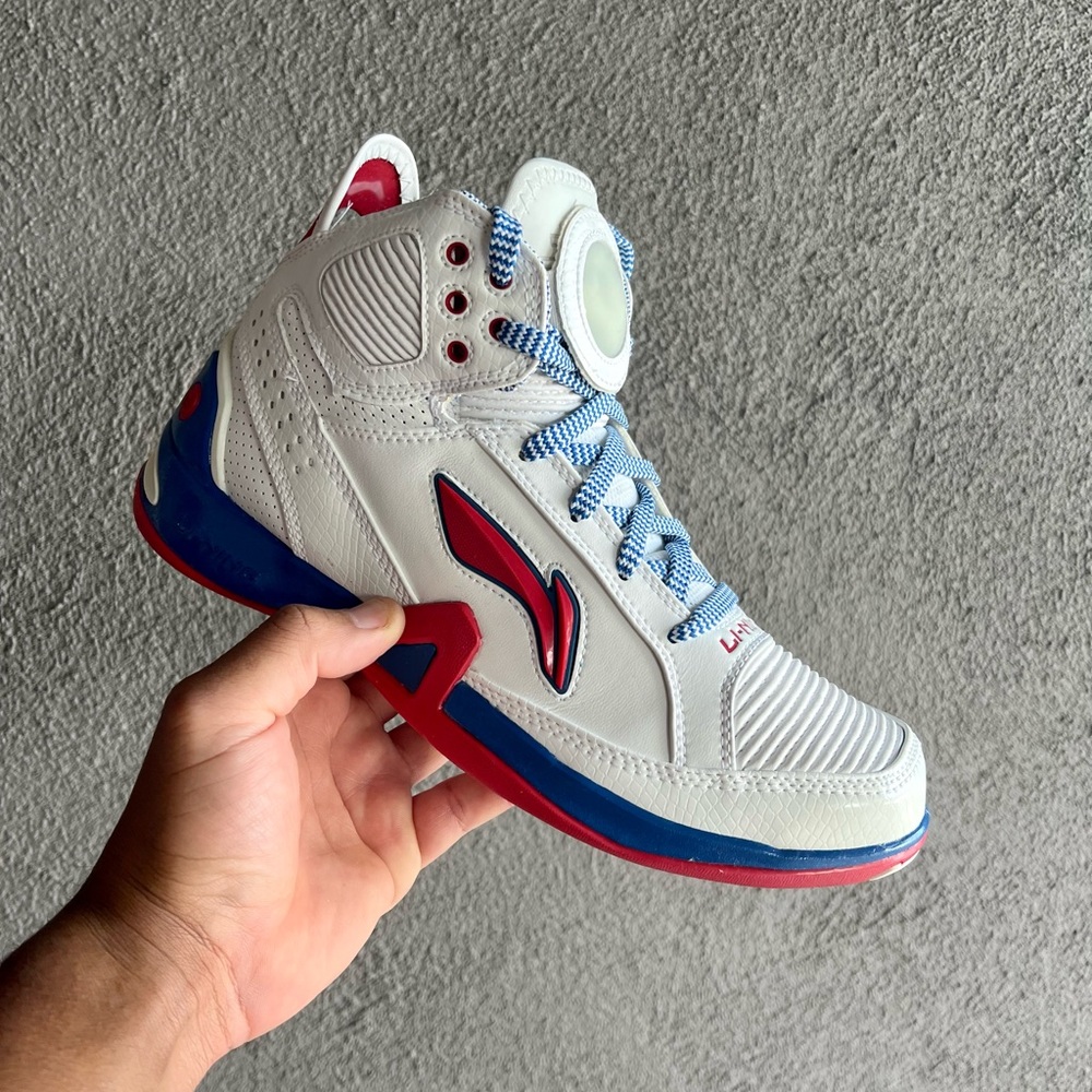 Li Ning Baron Davis Shoe | Size 10 | White/Red/Blue